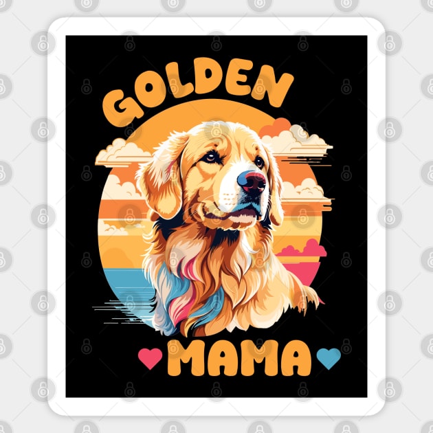 Golden Retriever Love - Golden Mama Sticker by eighttwentythreetees